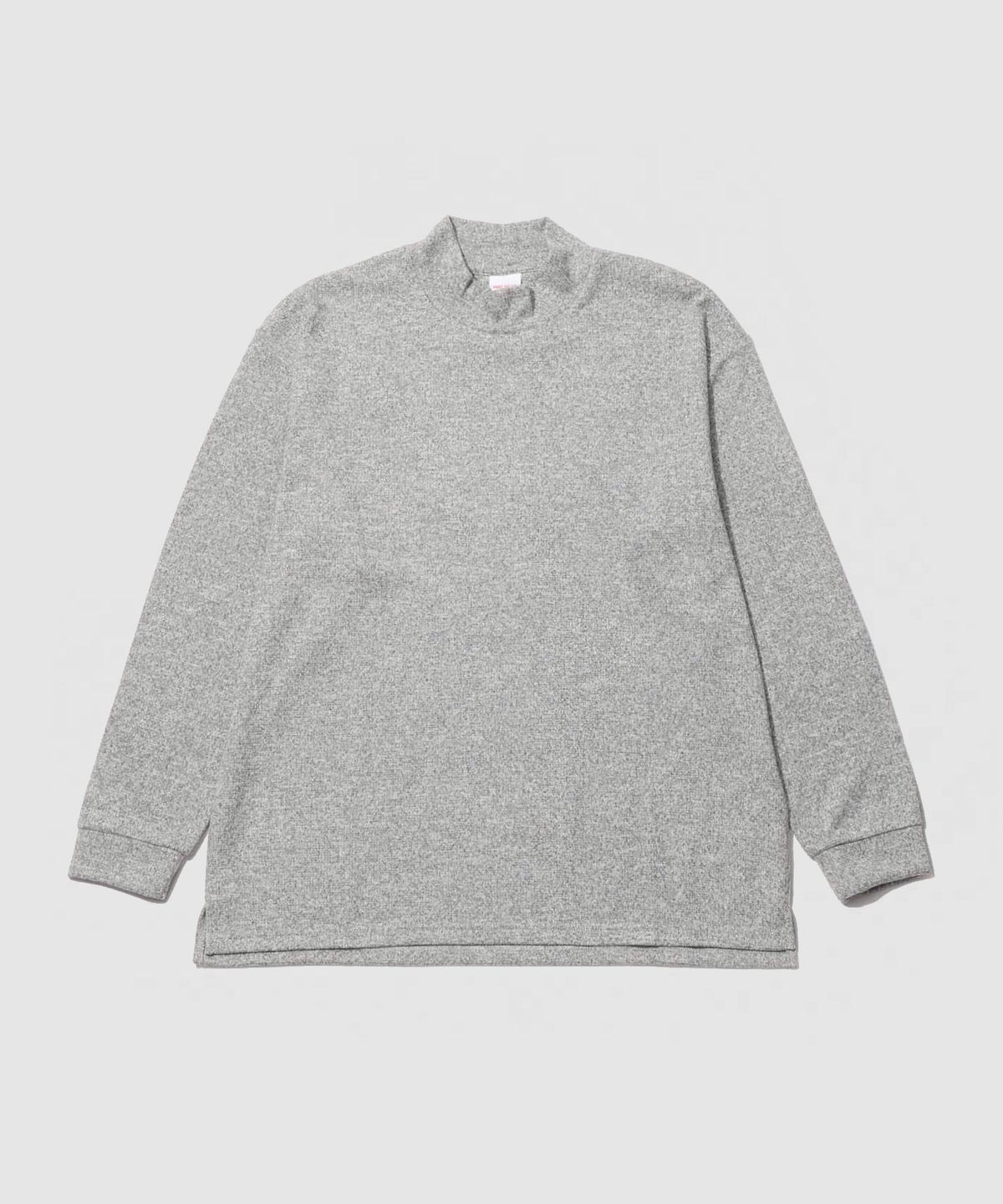 NAVY MAC HEAT あったか滑らかニットフリースTシャツ 長袖モックネック メンズ