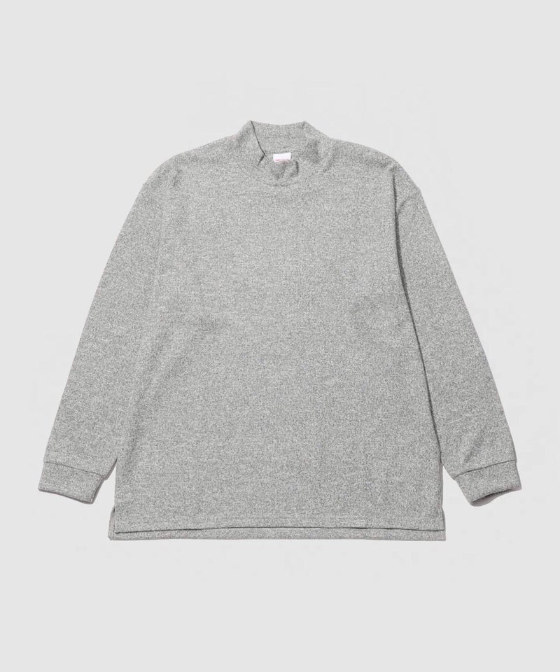 NAVY  MAC HEAT あったか滑らかニットフリースTシャツ 長袖モックネック メンズ商品画像-21