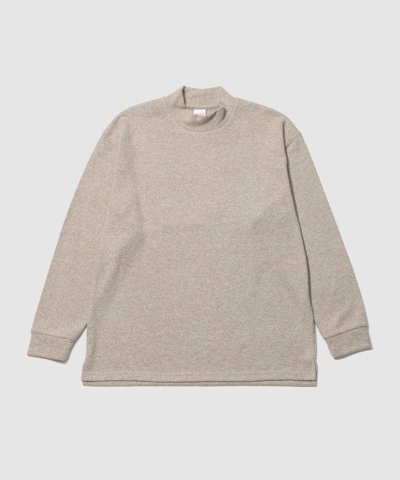 NAVY  MAC HEAT あったか滑らかニットフリースTシャツ 長袖モックネック メンズ商品画像-23