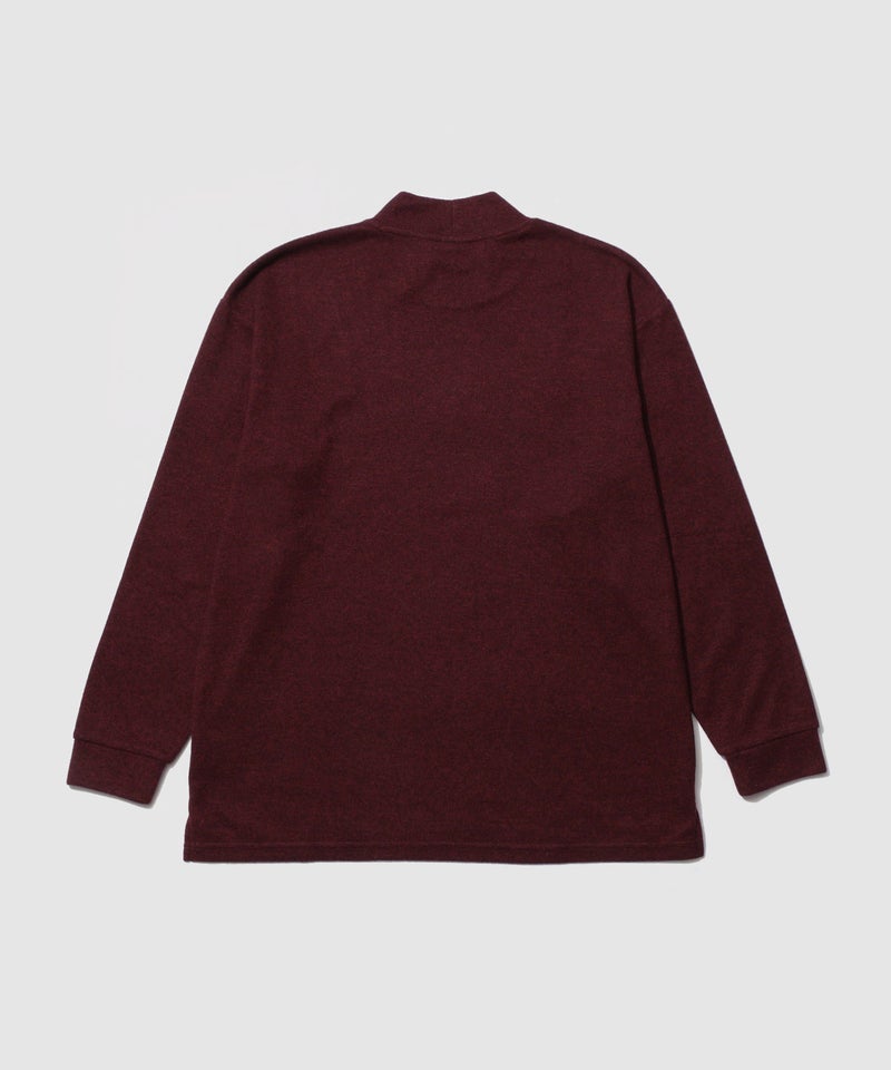 NAVY  MAC HEAT あったか滑らかニットフリースTシャツ 長袖モックネック メンズ商品画像-24