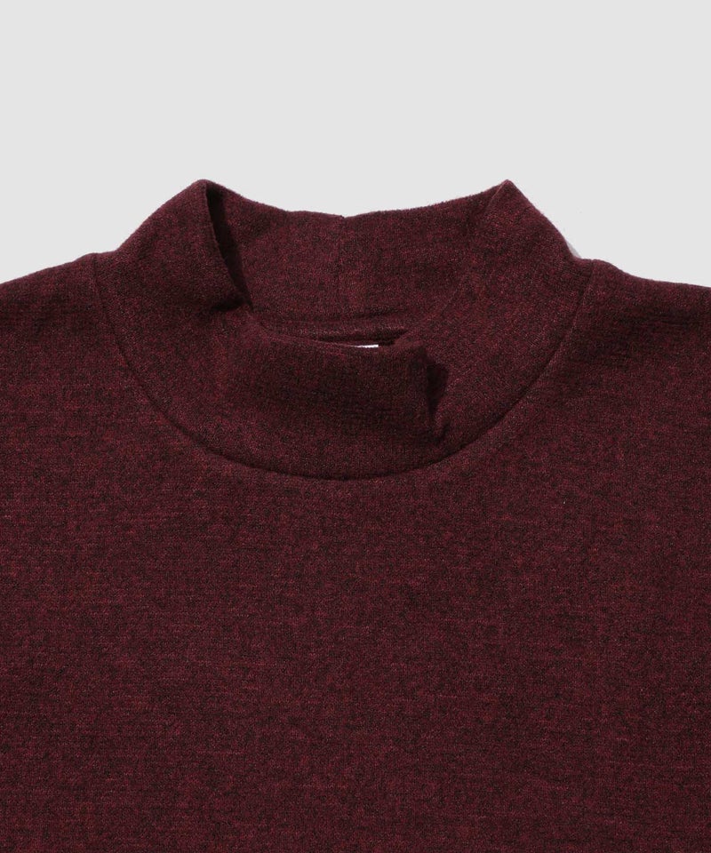 NAVY MAC HEAT あったか滑らかニットフリースTシャツ 長袖モックネック メンズ商品画像-25