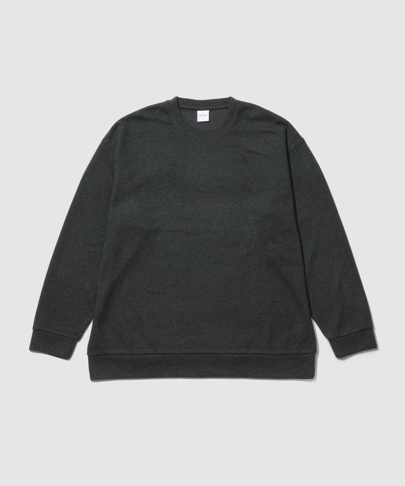 NAVY  MAC HEAT あったか滑らかニットフリースTシャツ 長袖クルーネック メンズ商品画像-1