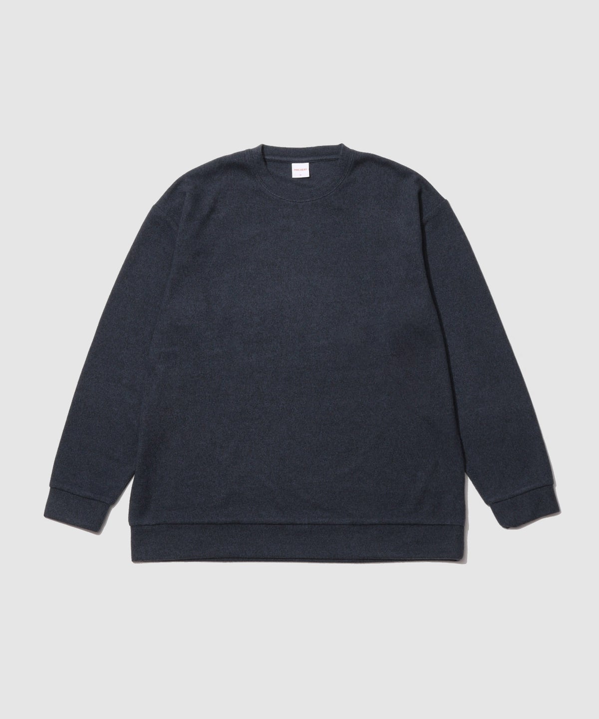 NAVY MAC HEAT あったか滑らかニットフリースTシャツ 長袖クルーネック メンズ