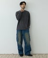 NAVY MAC HEAT あったか滑らかニットフリースTシャツ 長袖クルーネック メンズ商品サムネイル-10
