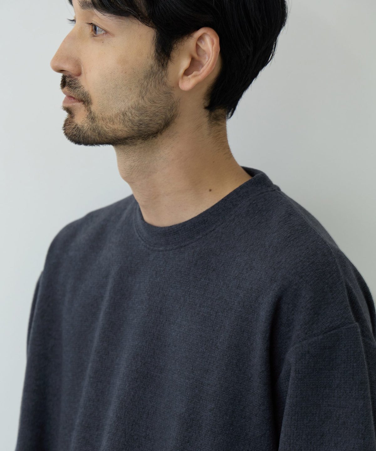 NAVY MAC HEAT あったか滑らかニットフリースTシャツ 長袖クルーネック メンズ