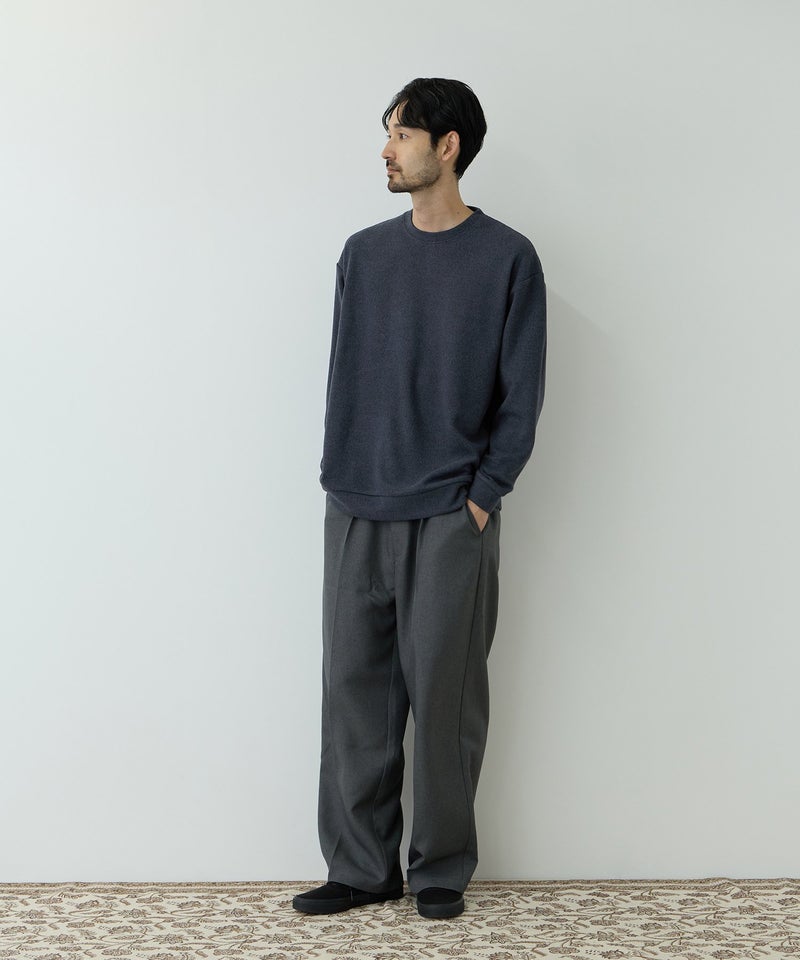 NAVY  MAC HEAT あったか滑らかニットフリースTシャツ 長袖クルーネック メンズ商品画像-15