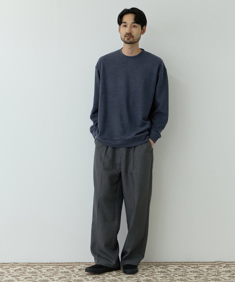 NAVY MAC HEAT あったか滑らかニットフリースTシャツ 長袖クルーネック メンズ商品画像-16