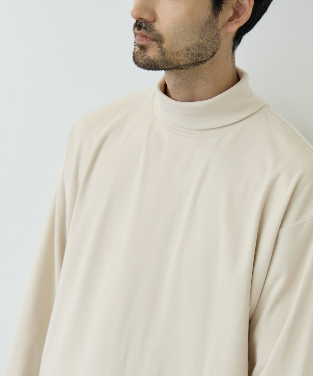 NAVY MAC HEAT あったか滑らかニットフリースTシャツ 長袖タートルネック メンズ