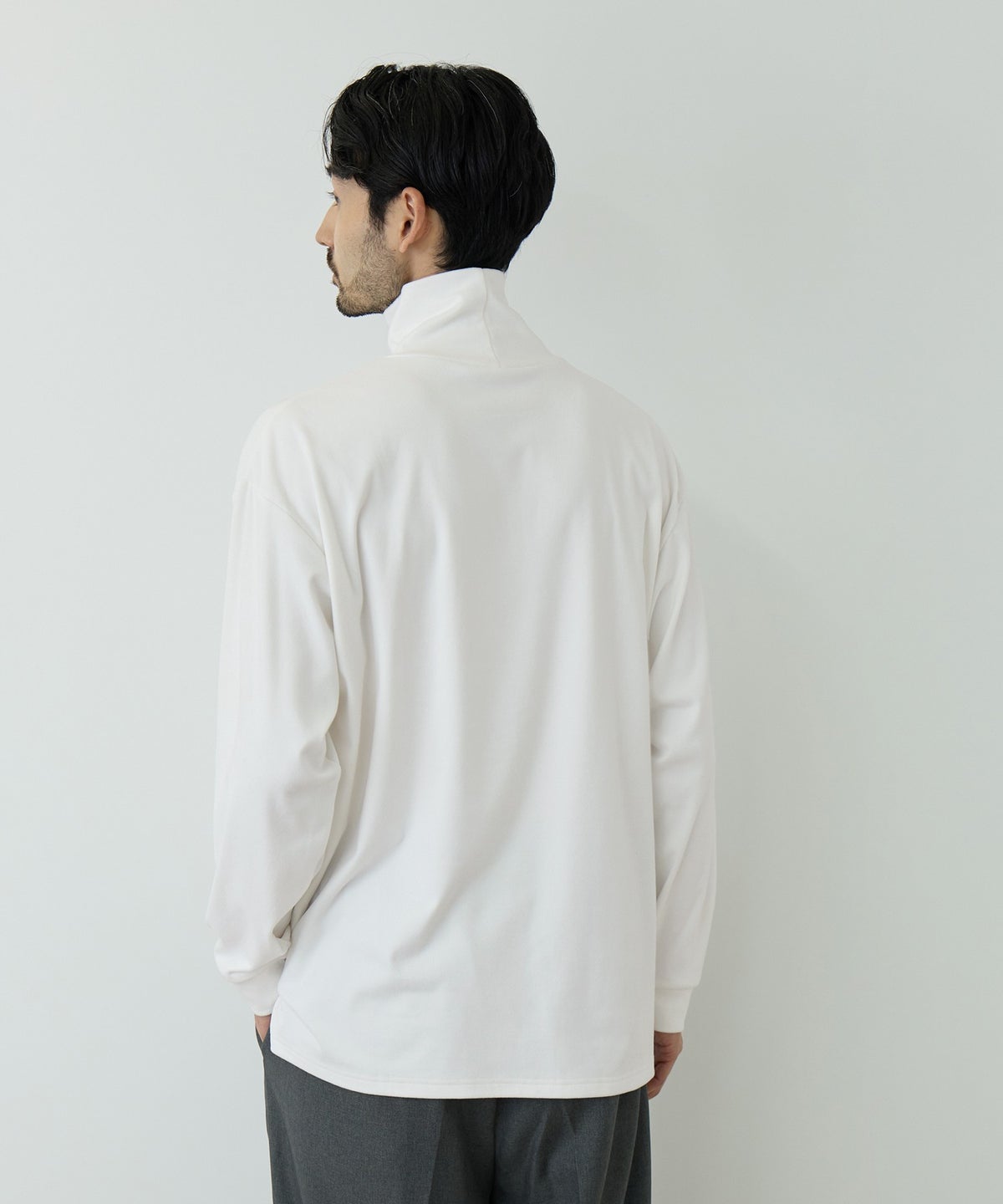 NAVY MAC HEAT あったか滑らかニットフリースTシャツ 長袖タートルネック メンズ