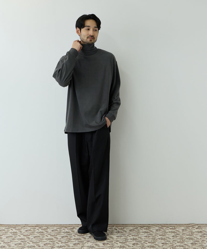NAVY  MAC HEAT あったか滑らかニットフリースTシャツ 長袖タートルネック メンズ商品画像-13