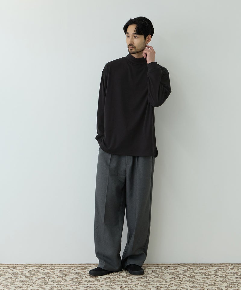 NAVY  MAC HEAT あったか滑らかニットフリースTシャツ 長袖タートルネック メンズ商品画像-16