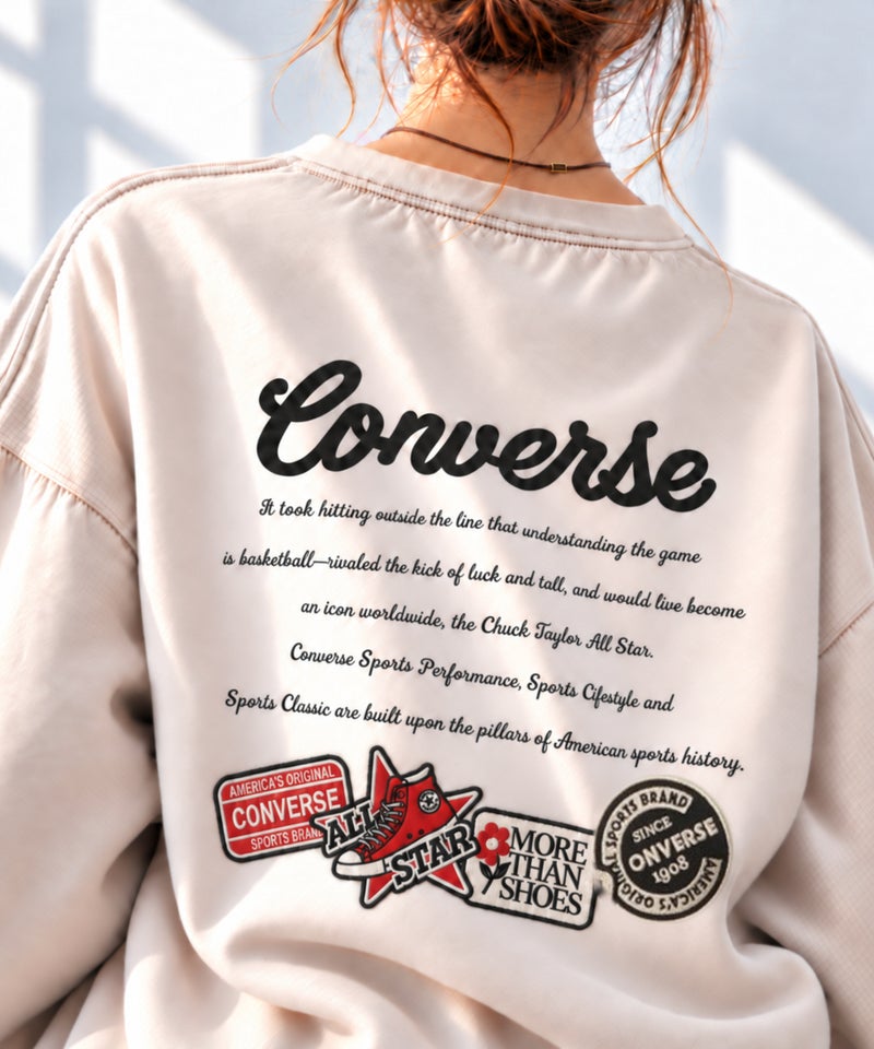 CONVERSE  ラウンドチュニック長袖Tシャツ レディース メール便 対応商品商品画像-1