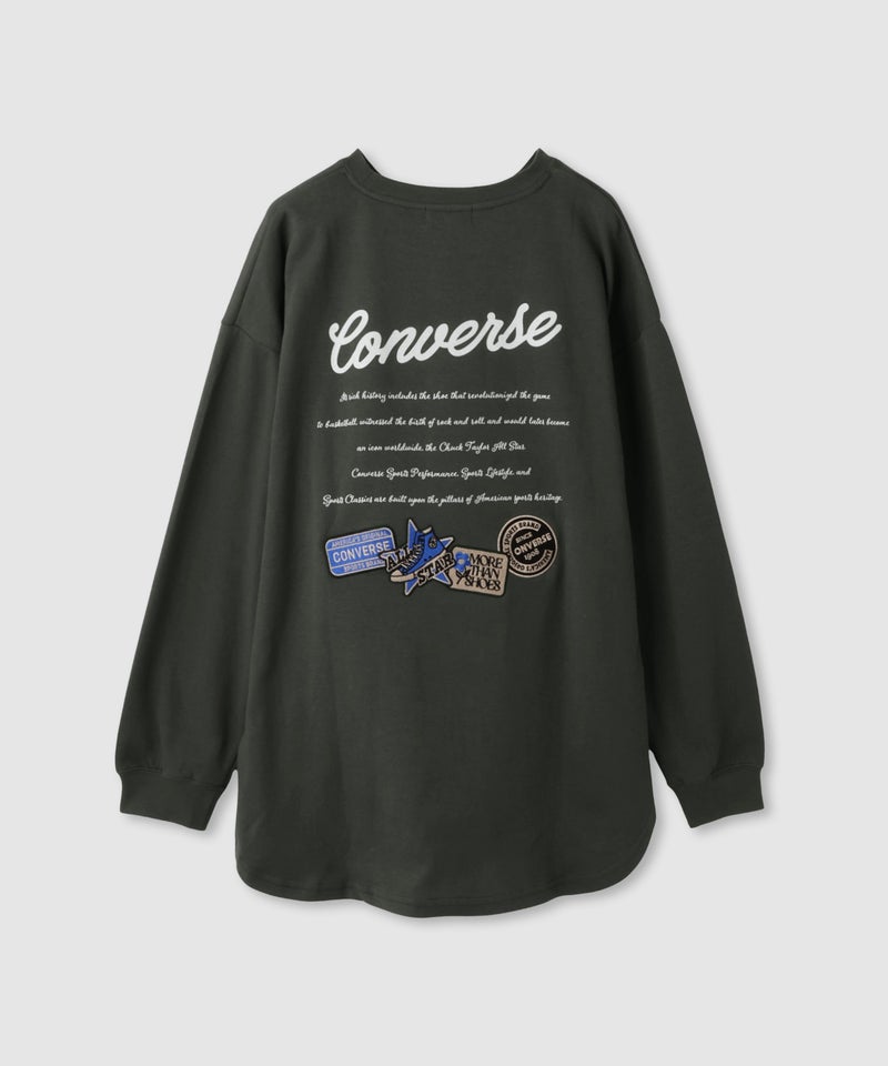CONVERSE  ラウンドチュニック長袖Tシャツ レディース メール便 対応商品商品画像-2