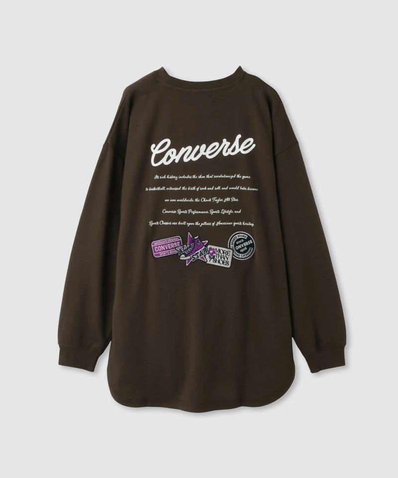 CONVERSE  ラウンドチュニック長袖Tシャツ レディース メール便 対応商品商品画像-3