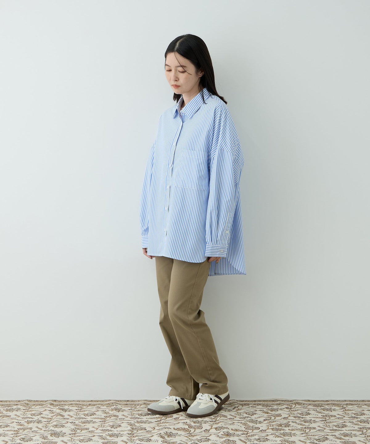 Free Nature オーバーサイズカラーシャツ レディース
