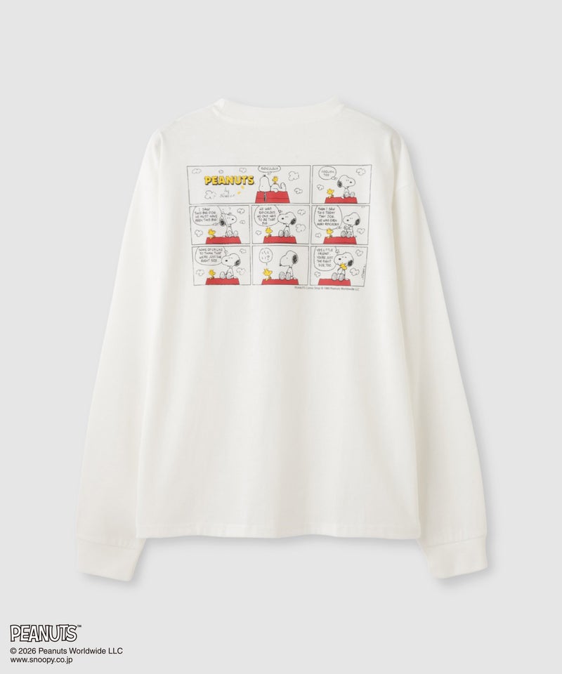 PEANUTS SNOOPY キャラクター刺しゅうバックプリント長袖Tシャツ レディース メール便 対応商品商品画像-1