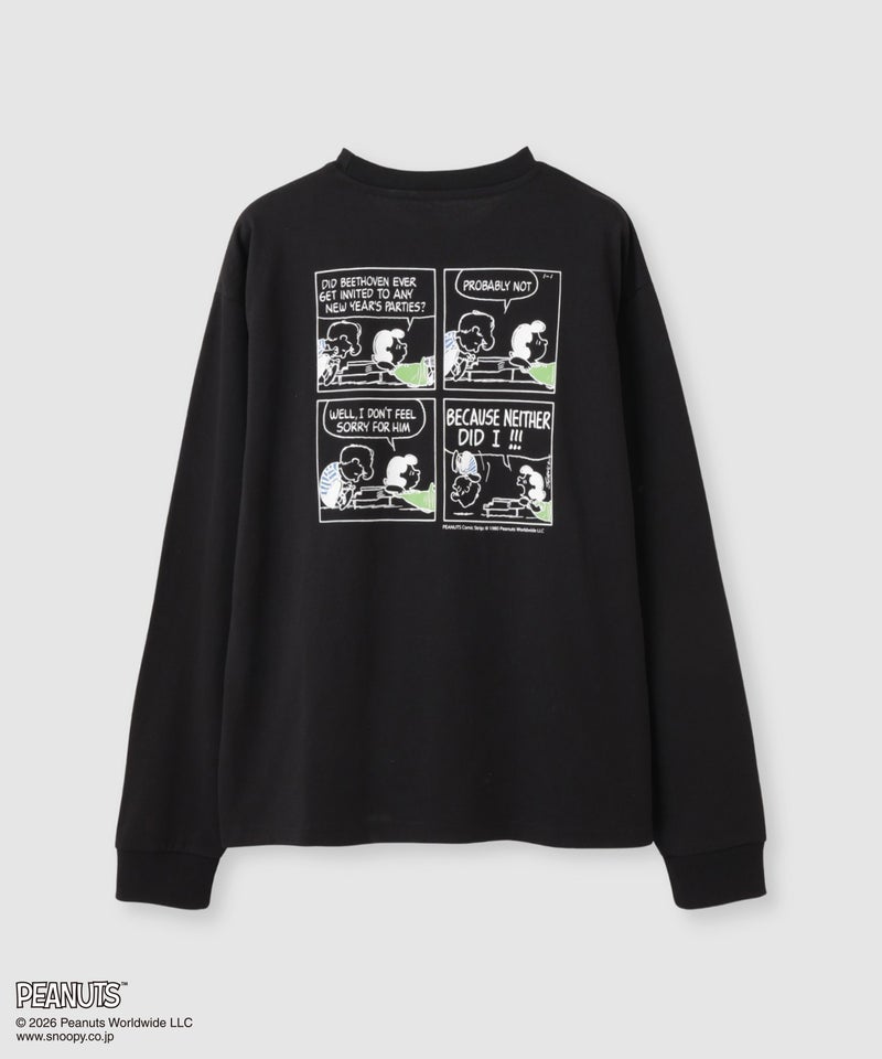 PEANUTS SNOOPY キャラクター刺しゅうバックプリント長袖Tシャツ レディース メール便 対応商品商品画像-2