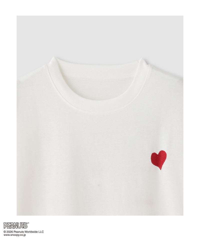 PEANUTS SNOOPY キャラクター刺しゅうバックプリント長袖Tシャツ レディース メール便 対応商品商品画像-5