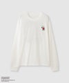 PEANUTS SNOOPY キャラクター刺しゅうバックプリント長袖Tシャツ レディース メール便 対応商品商品サムネイル-3
