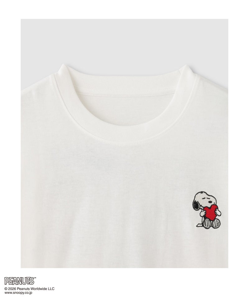 PEANUTS SNOOPY キャラクター刺しゅうバックプリント長袖Tシャツ レディース メール便 対応商品商品画像-5