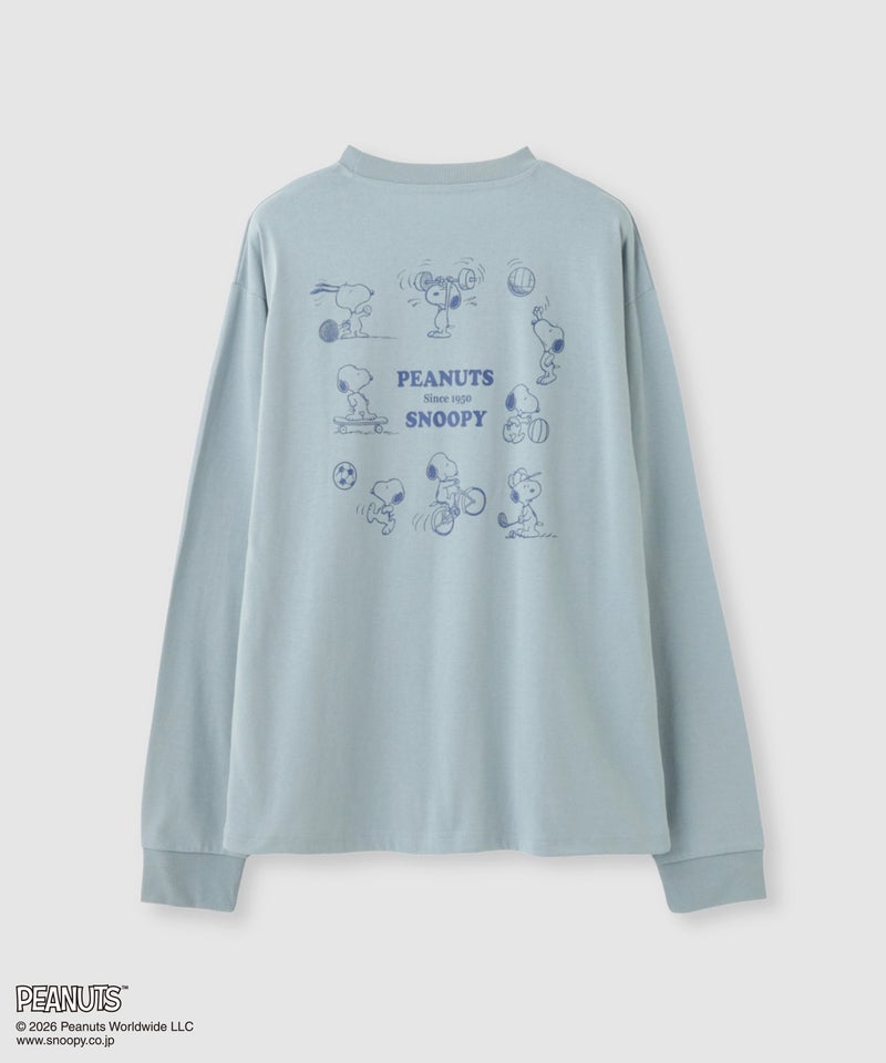 PEANUTS SNOOPY キャラクター刺しゅうバックプリント長袖Tシャツ レディース メール便 対応商品商品画像-1