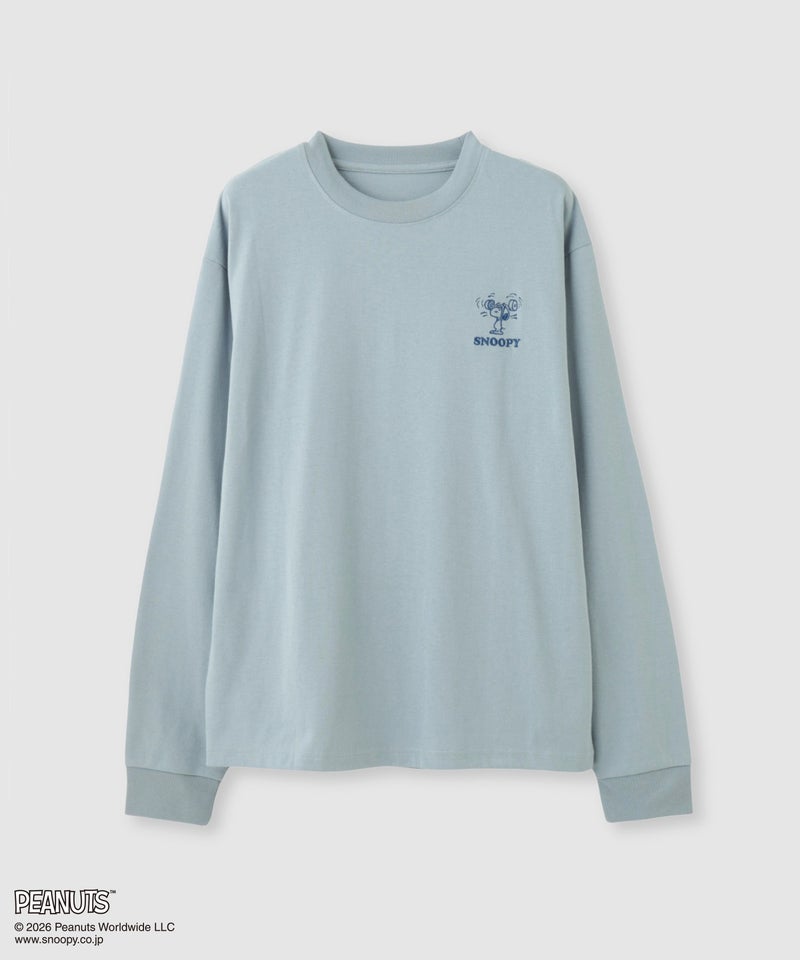 PEANUTS SNOOPY キャラクター刺しゅうバックプリント長袖Tシャツ レディース メール便 対応商品商品画像-3