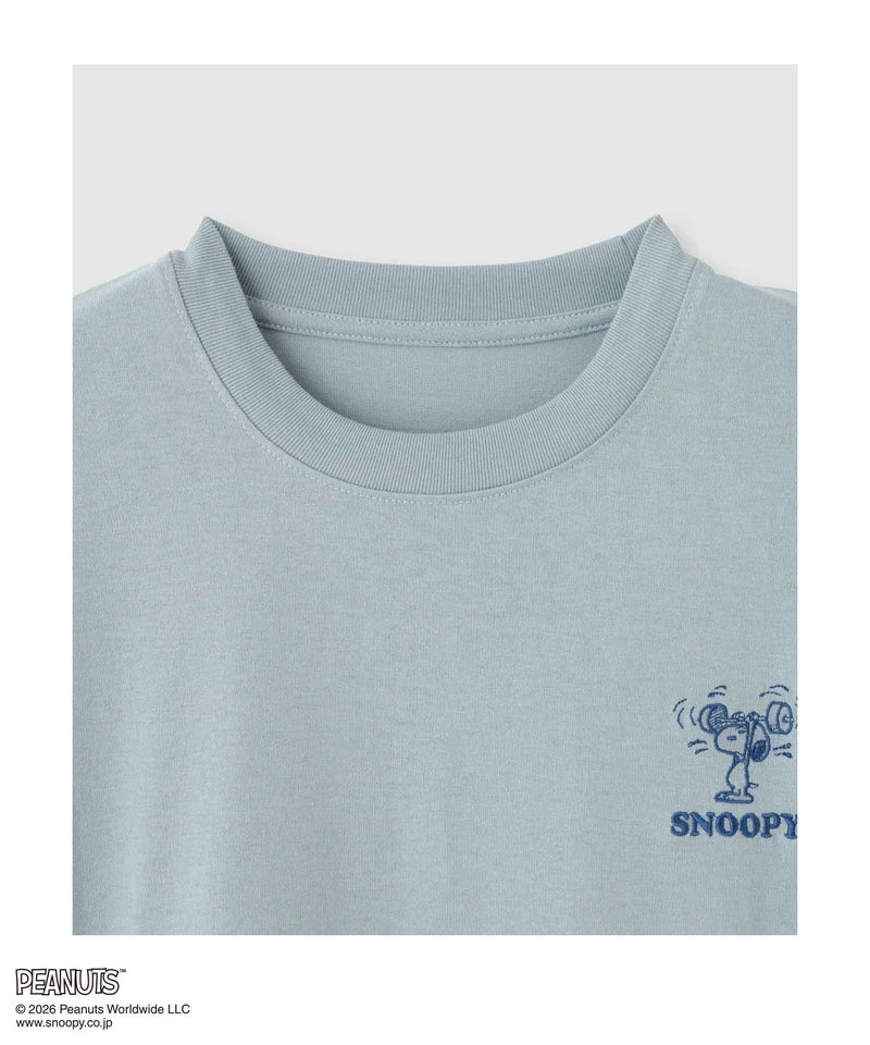 PEANUTS SNOOPY キャラクター刺しゅうバックプリント長袖Tシャツ レディース メール便 対応商品商品画像-5