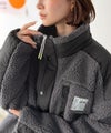 Classical Elf レトロ感漂う、暖かもこもこアウター。異素材切替えダブルジップボアブルゾン商品サムネイル-7