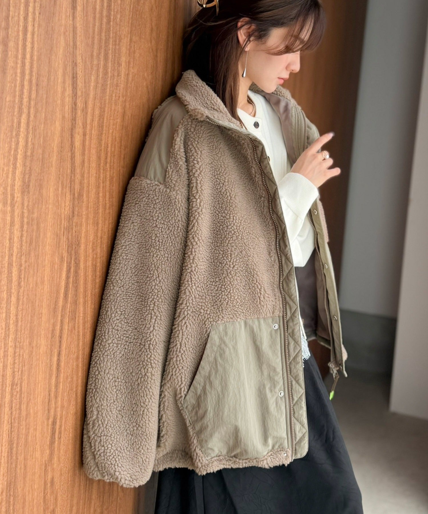 y2k ガーリー ふわもこアウター ダッフル風 おきよ　vintage
