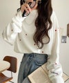 Classical Elf 《JaVaジャバコラボ》“可愛い”がさりげなく溶け込む。袖ネーム付きミニハート総刺繍Tシャツ(長袖)商品サムネイル-10