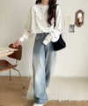 Classical Elf 《JaVaジャバコラボ》“可愛い”がさりげなく溶け込む。袖ネーム付きミニハート総刺繍Tシャツ(長袖)商品サムネイル-11