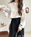 Classical Elf 《JaVaジャバコラボ》“可愛い”がさりげなく溶け込む。袖ネーム付きミニハート総刺繍Tシャツ(長袖)商品サムネイル-16
