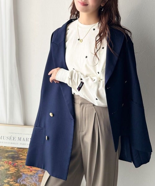 Classical Elf 《JaVaジャバコラボ》“可愛い”がさりげなく溶け込む。袖ネーム付きミニハート総刺繍Tシャツ(長袖)商品画像-21