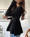 Classical Elf メリハリシルエットで即きれい見え◎リブフリルペプラムカーデトップス(長袖)商品サムネイル-18