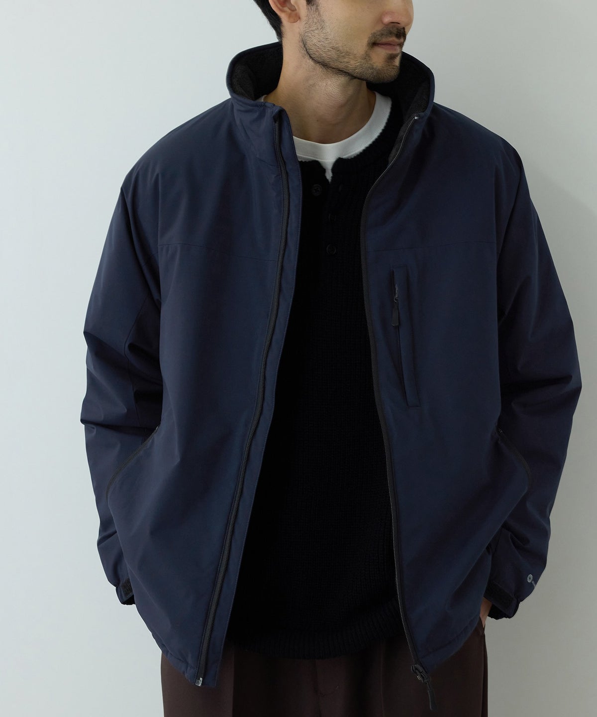 NAVY シャットアウター 裏シャギースタンドジャケット メンズ
