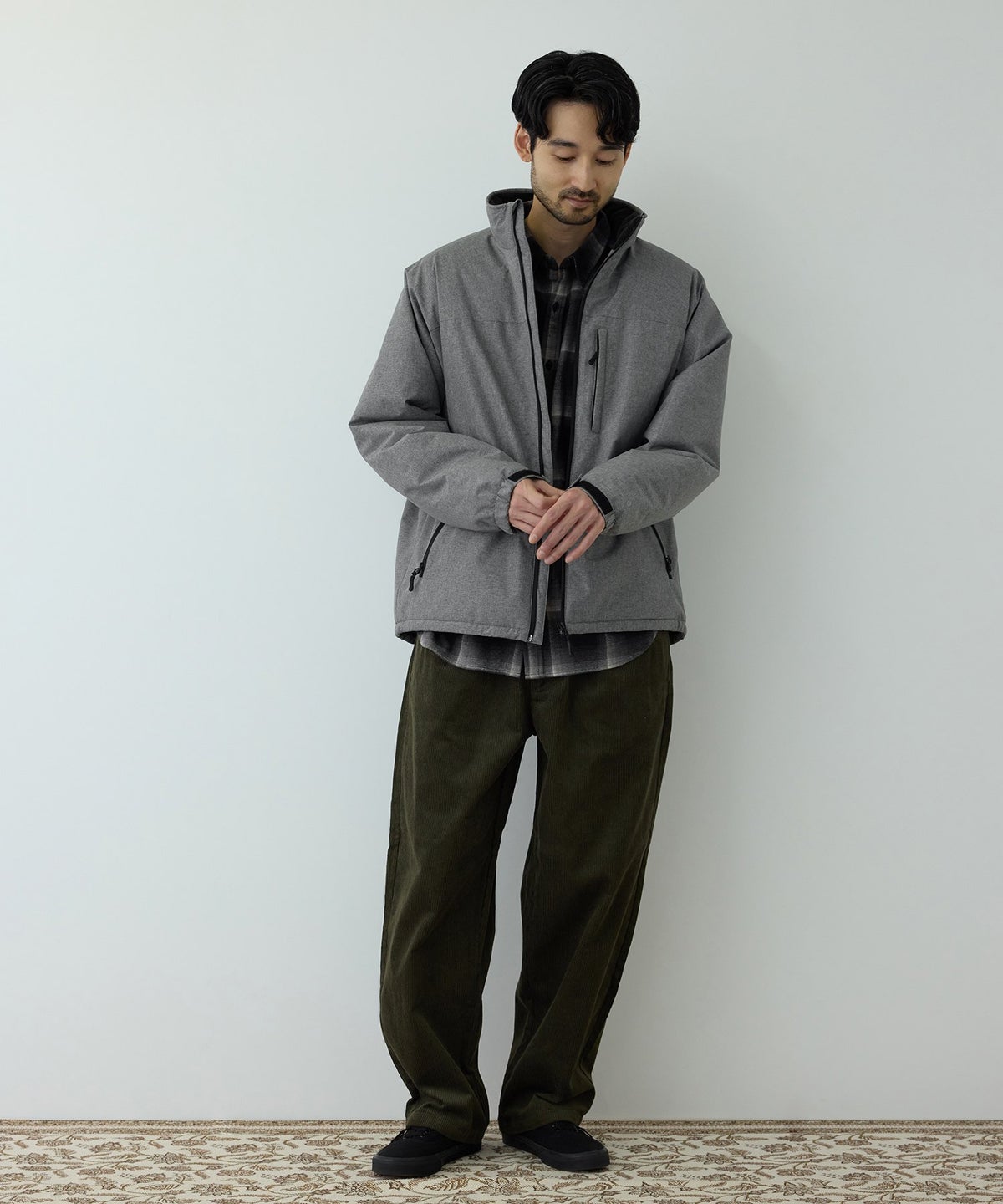 NAVY シャットアウター 裏シャギースタンドジャケット メンズ