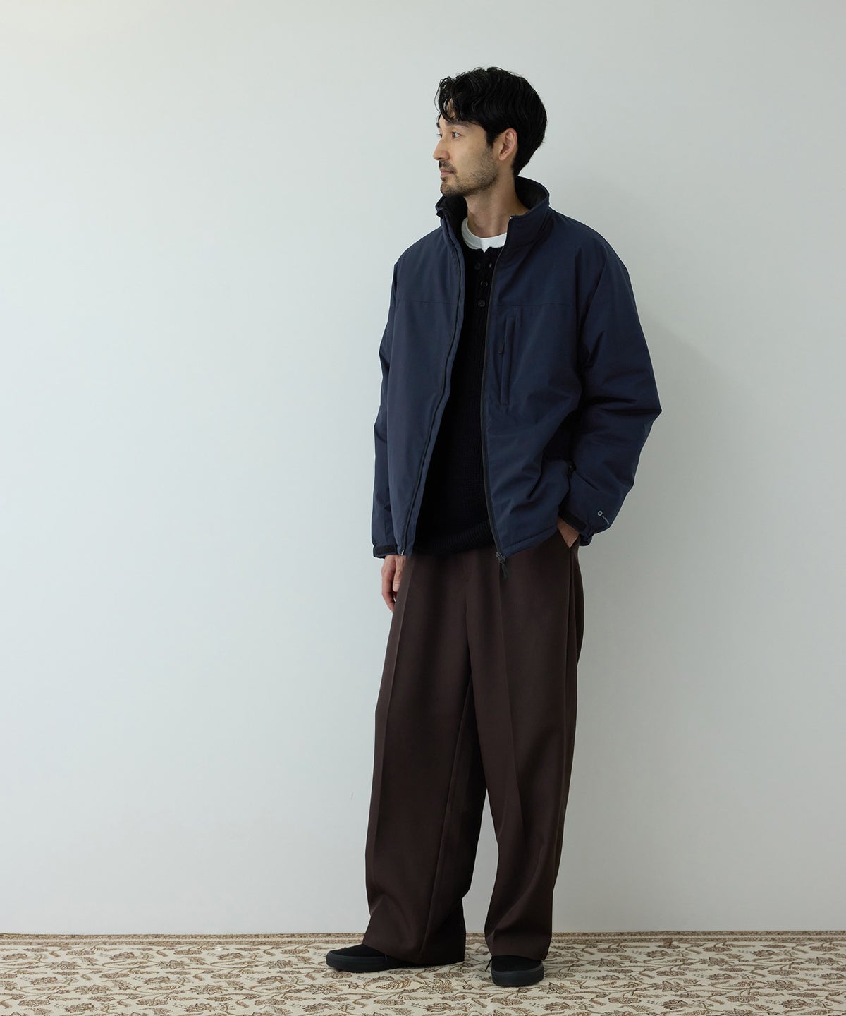 NAVY シャットアウター 裏シャギースタンドジャケット メンズ