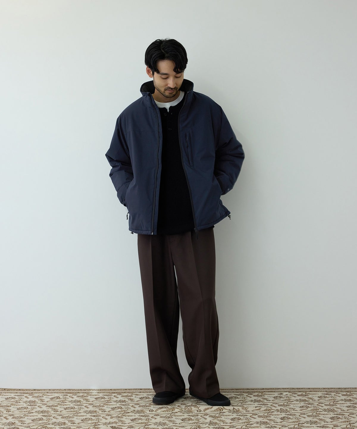 NAVY シャットアウター 裏シャギースタンドジャケット メンズ