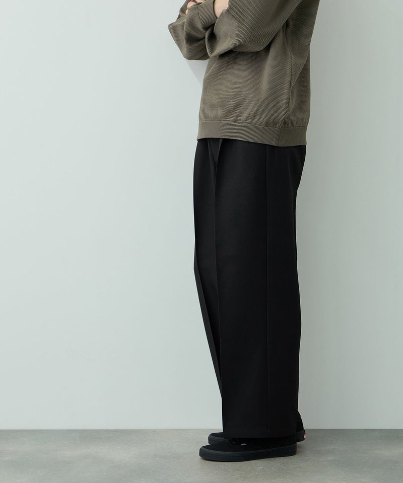 URBAN COLLECTION ポリエステルツイル ワイドストレートスラックス メンズ商品画像-4
