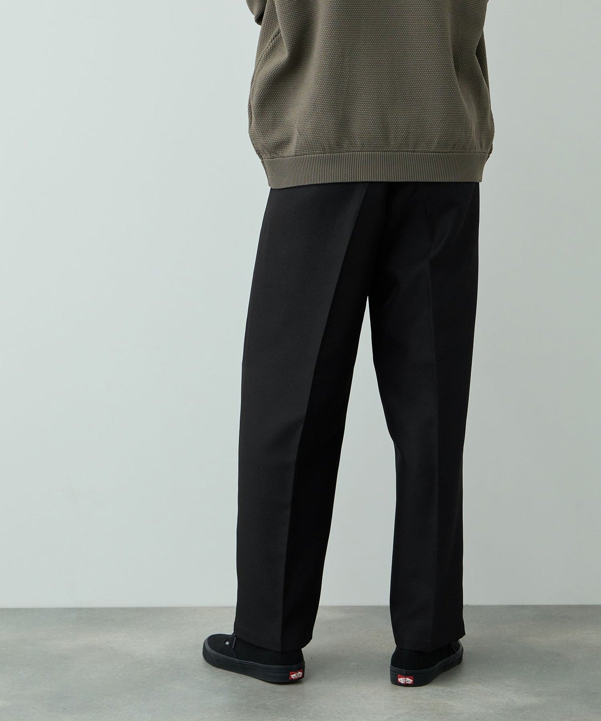 URBAN COLLECTION ポリエステルツイル ワイドストレートスラックス メンズ