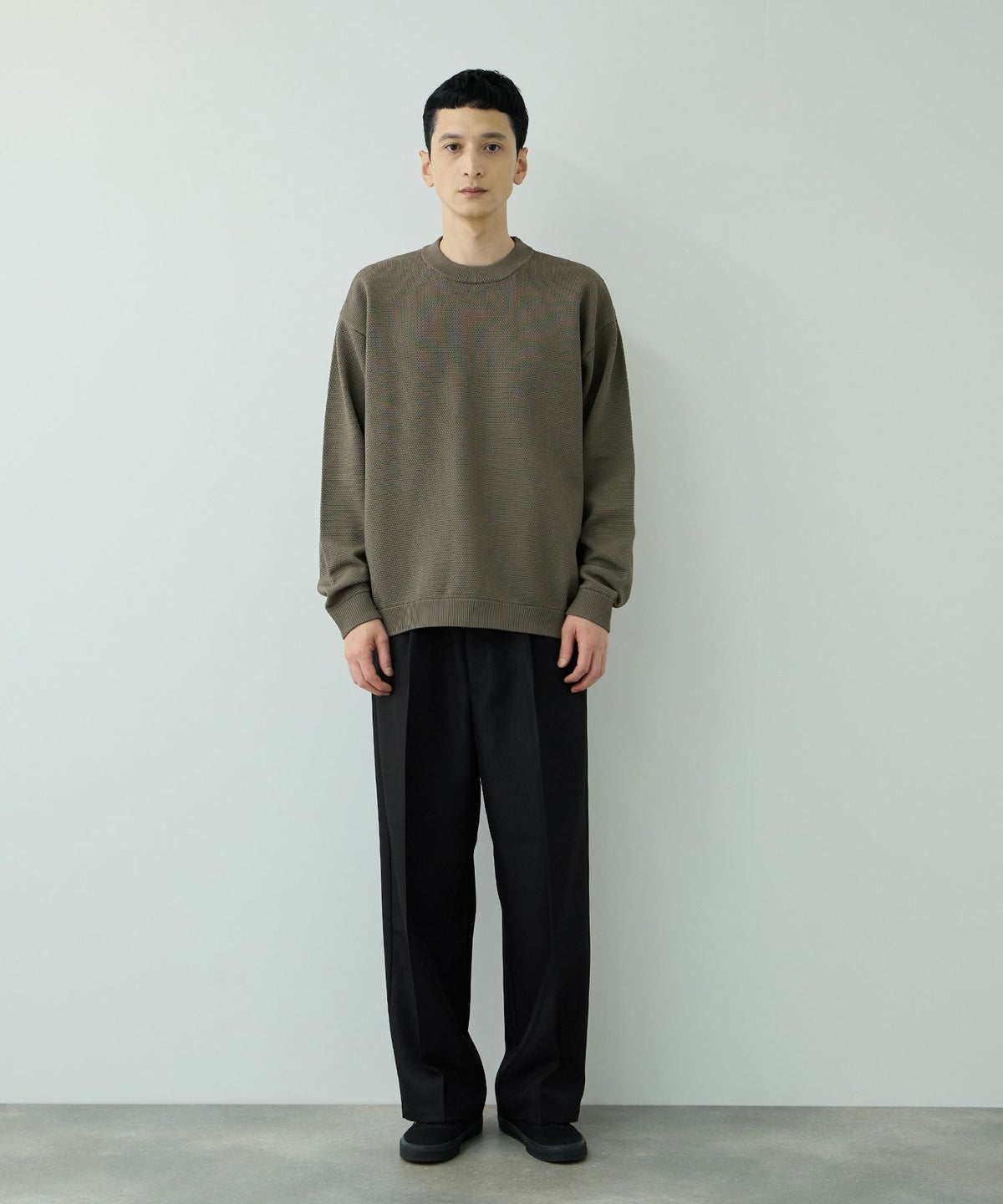URBAN COLLECTION ポリエステルツイル ワイドストレートスラックス メンズ