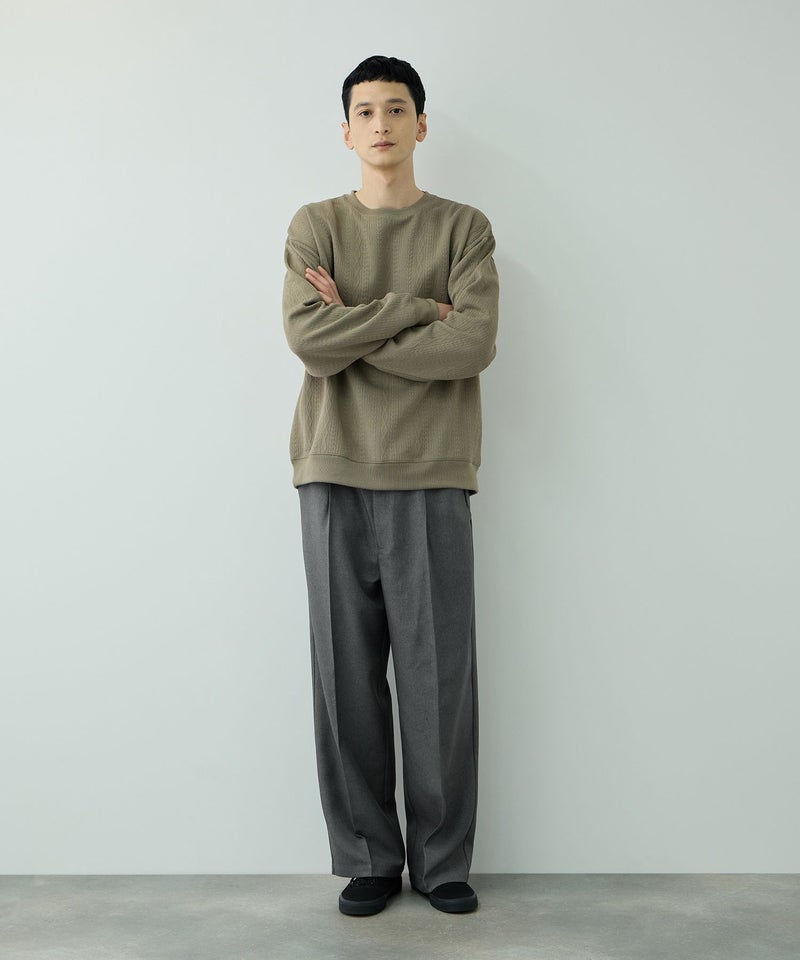 URBAN COLLECTION  ポリエステルツイル ワイドストレートスラックス メンズ商品画像-11