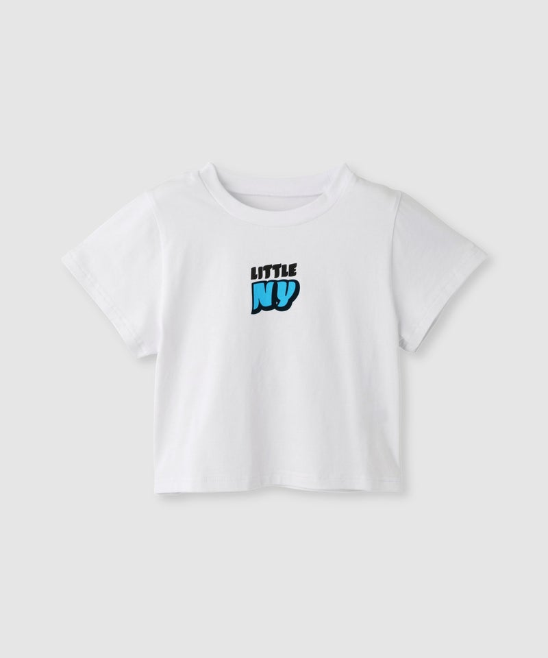 Little New York フロントロゴ クロップドTシャツ キッズ メール便 対応商品商品画像-1