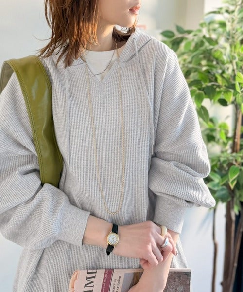 Classical Elf 《JaVa ジャバコラボ》毎日着たい、今っぽゆるっとシルエット。綿100％オーバーサイズワッフルパーカー商品画像-34