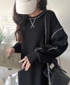 Classical Elf 《JaVaジャバコラボ》後姿が可愛い◎配色ステッチワッフルロングワンピース（長袖）商品サムネイル-1