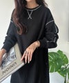 Classical Elf 《JaVaジャバコラボ》後姿が可愛い◎配色ステッチワッフルロングワンピース（長袖）商品サムネイル-11