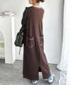 Classical Elf 《JaVaジャバコラボ》後姿が可愛い◎配色ステッチワッフルロングワンピース（長袖）商品サムネイル-18