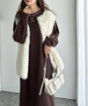 Classical Elf 《JaVaジャバコラボ》後姿が可愛い◎配色ステッチワッフルロングワンピース(長袖)商品サムネイル-20