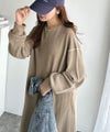 Classical Elf 《JaVaジャバコラボ》後姿が可愛い◎配色ステッチワッフルロングワンピース（長袖）商品サムネイル-21