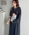 Classical Elf 《JaVaジャバコラボ》後姿が可愛い◎配色ステッチワッフルロングワンピース(長袖)商品サムネイル-29